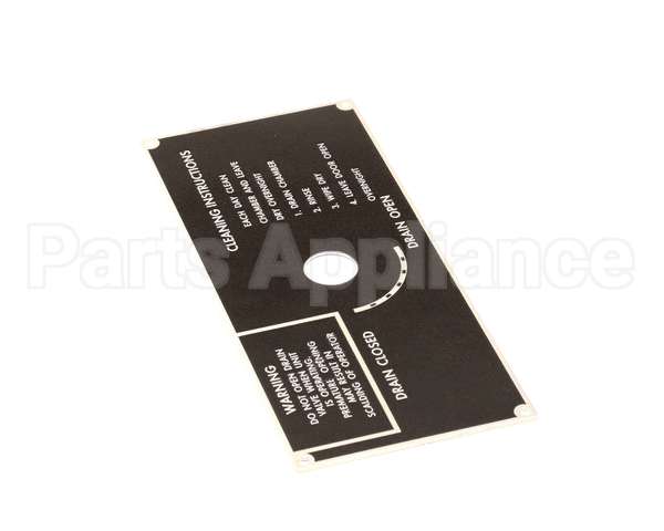 10-5938 Market Forge Plate, Drain Panel Clean Instr