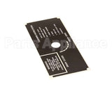 10-5938 Market Forge Plate, Drain Panel Clean Instr