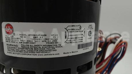 1012514 International Comfort Products 1/3Hp 115V 1050Rpm 4Sp Ccw Blw