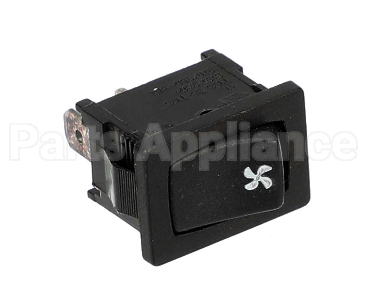 1026317A Perlick Switch, Momentary, Black, Fan Symbol