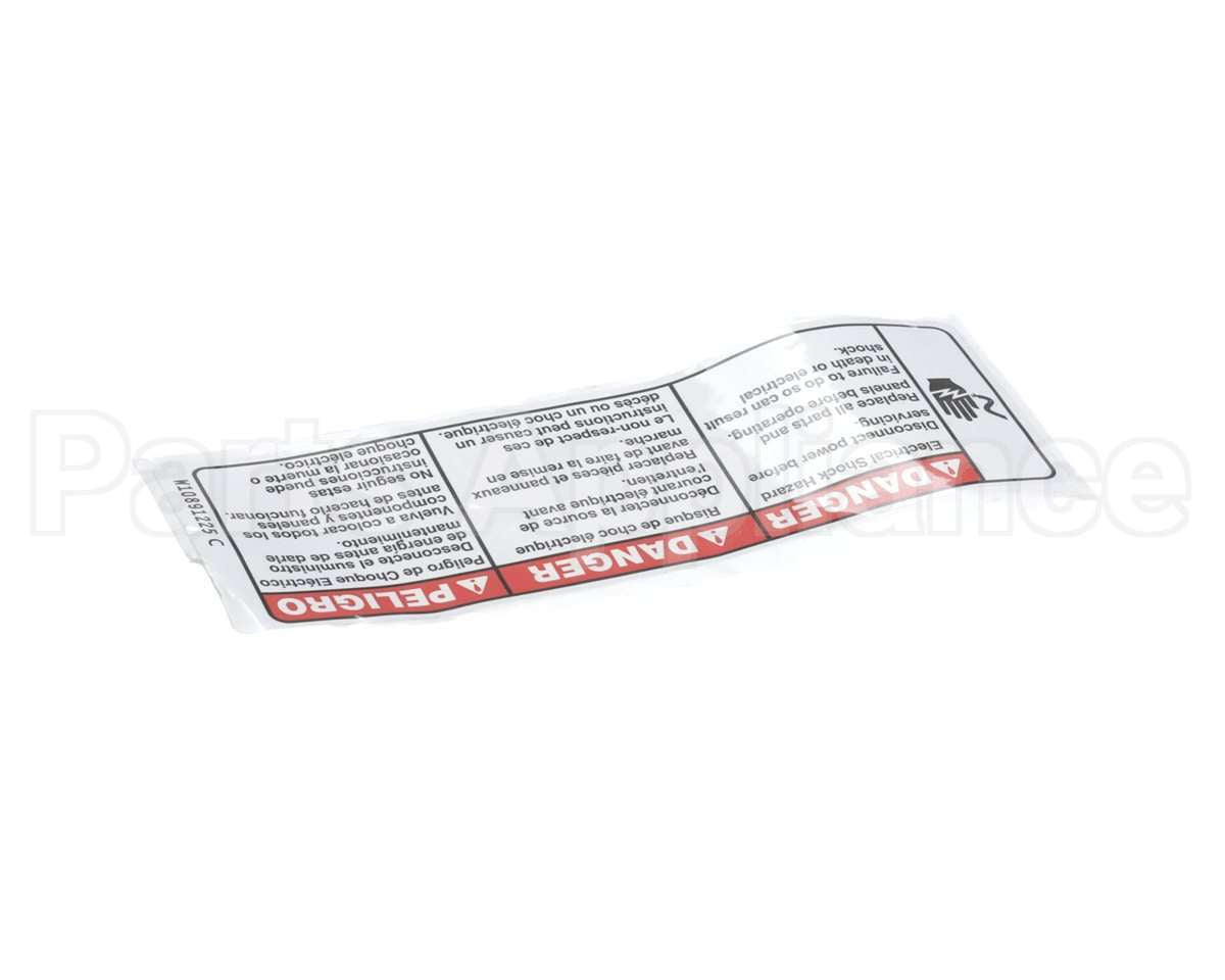112712 American Dryer Laundry Maytag Electric Danger Label