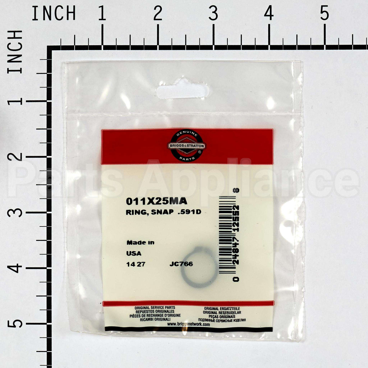 11X25MA Briggs & Stratton Ring Snap  .591D - .