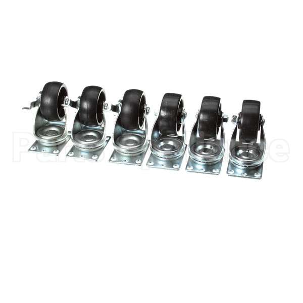 136044 Compatible Norlake Caster Kit Plate Type ( Set Of