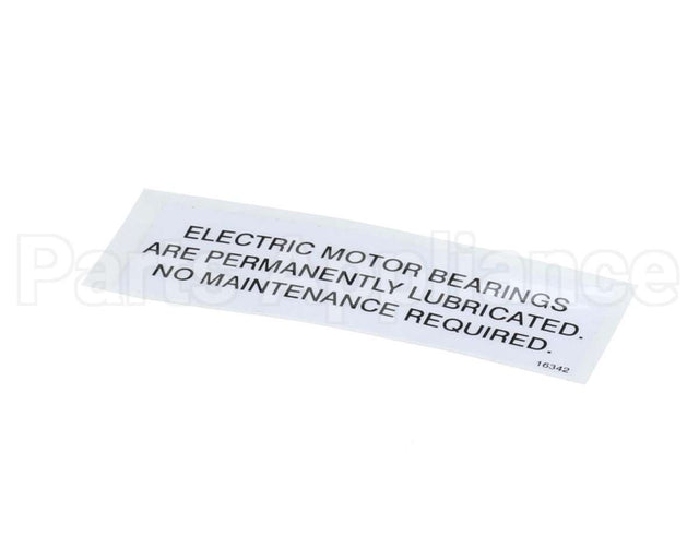 16342 Henny Penny Label - Electric Motor