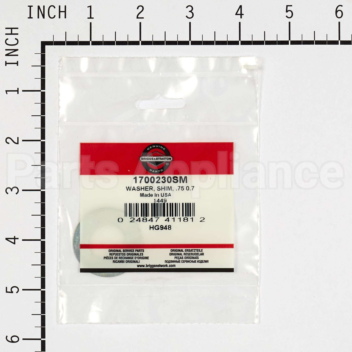 1700230SM Briggs & Stratton Washer Shim .75 0.7