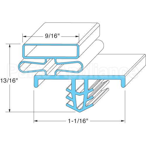 1702796 Compatible Delfield Door Gasket - 22-1/2" X 58-5/16"