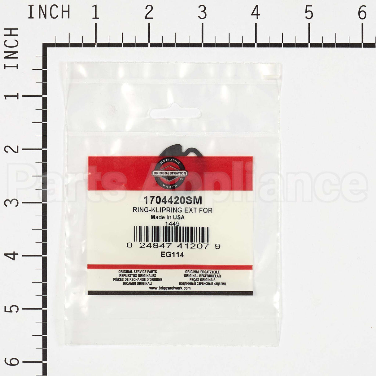 1704420SM Briggs & Stratton Ring-Klipring Ext For
