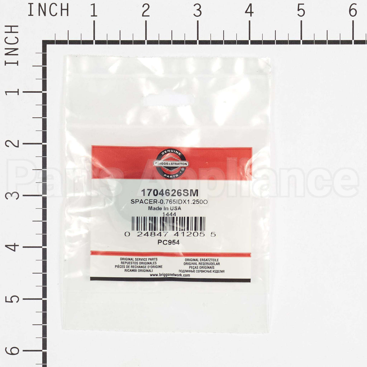 1704626SM Briggs & Stratton Spacer-0.765Idx1.250O