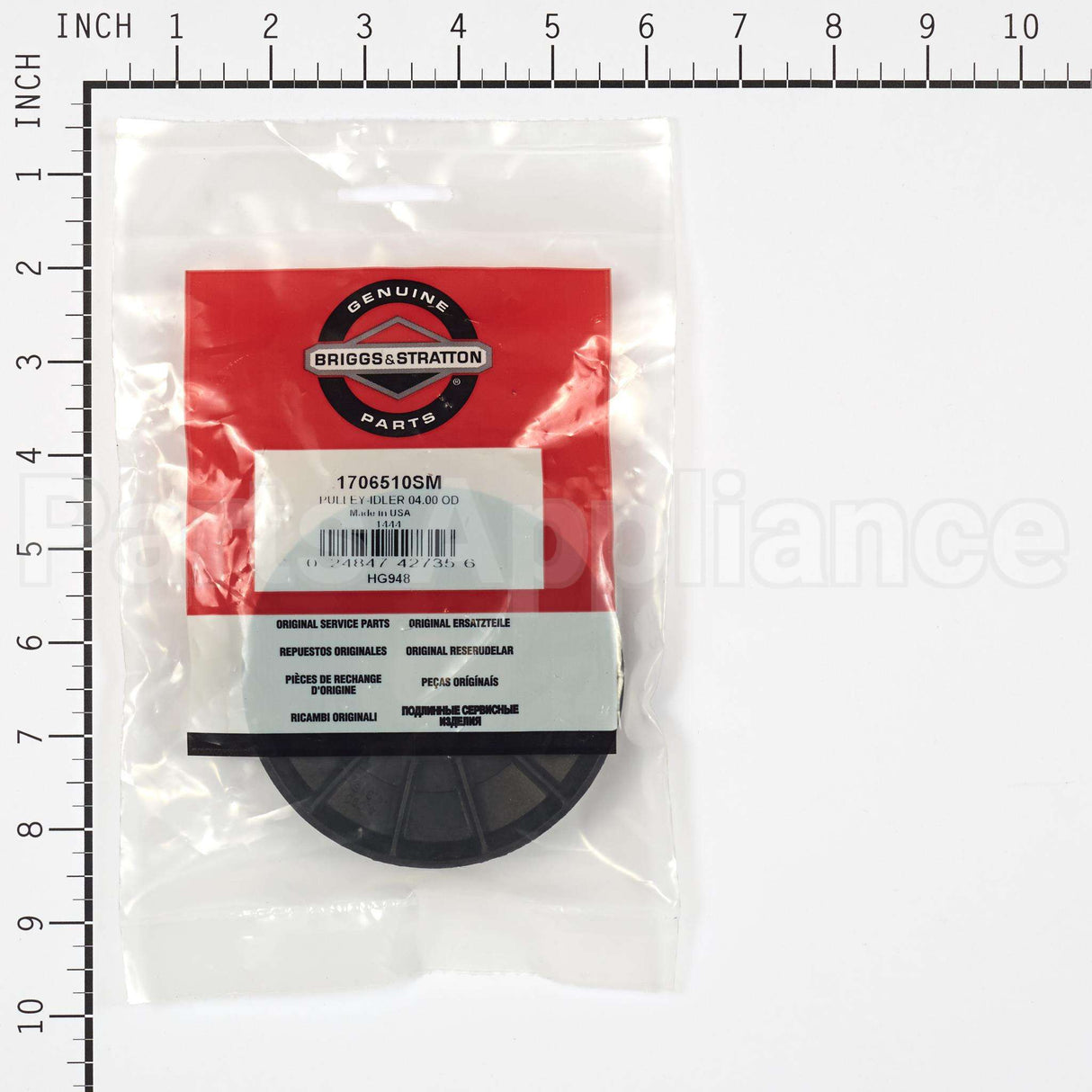 1706510SM Briggs & Stratton Pulley-Idler 04.00 Od