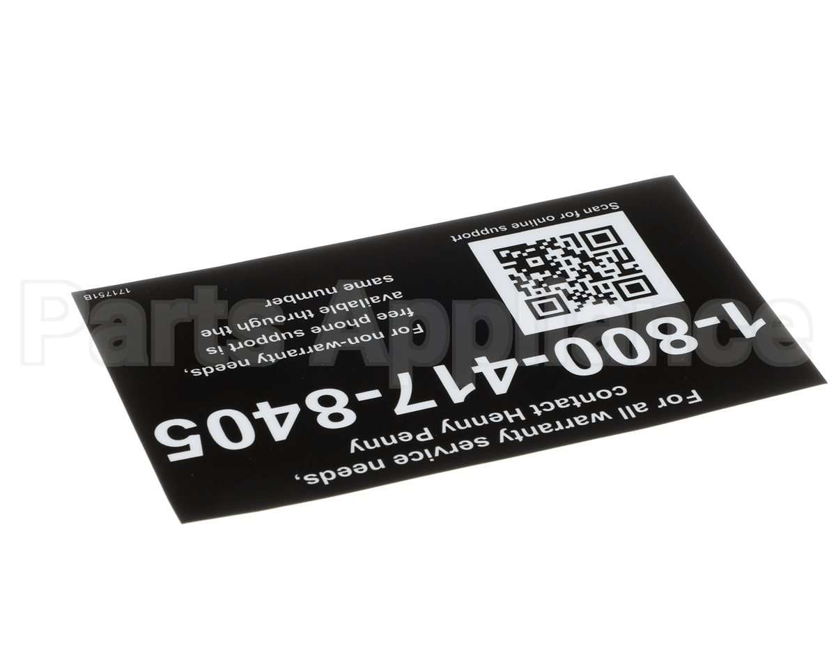 171751 Henny Penny Label-Tech Support, Us-Can