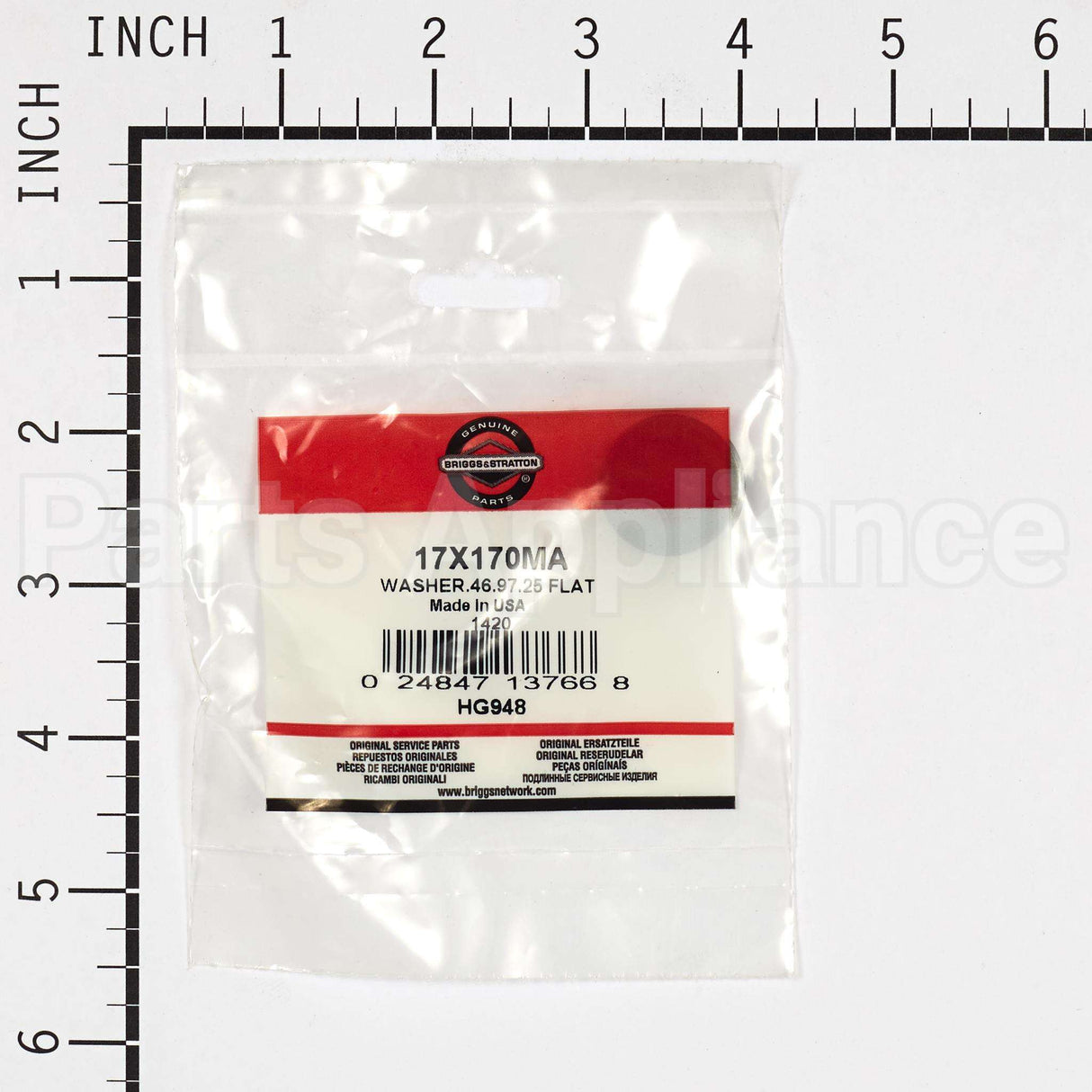 17X170MA Briggs & Stratton Washer.46.97.25 Flat
