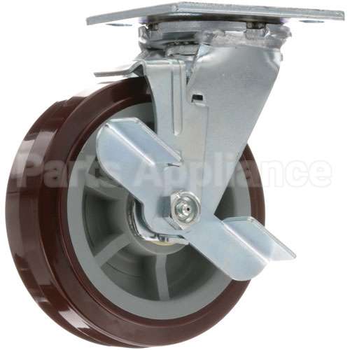 18301-6215 Compatible Carter Hoffman Caster, Swivel, Red, 6", W/Brake