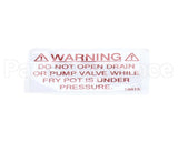 18615 Henny Penny Label - Drain Valve Warning
