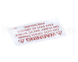 18615 Henny Penny Label - Drain Valve Warning