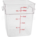 18SFSCW135 Compatible Cambro Container Sq Clear 18Qt