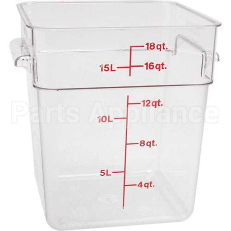 18SFSCW135 Compatible Cambro Container Sq Clear 18Qt