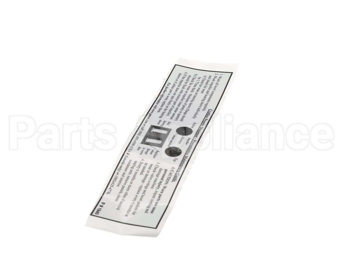 1940 Grindmaster Cecilware Decal, Maintenance Guide