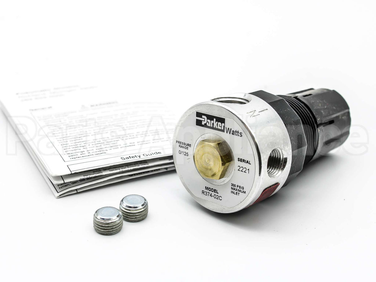 R374-02C Parker Watts Fluid Air 1/4"Reg 0/125#Out4Way Alum
