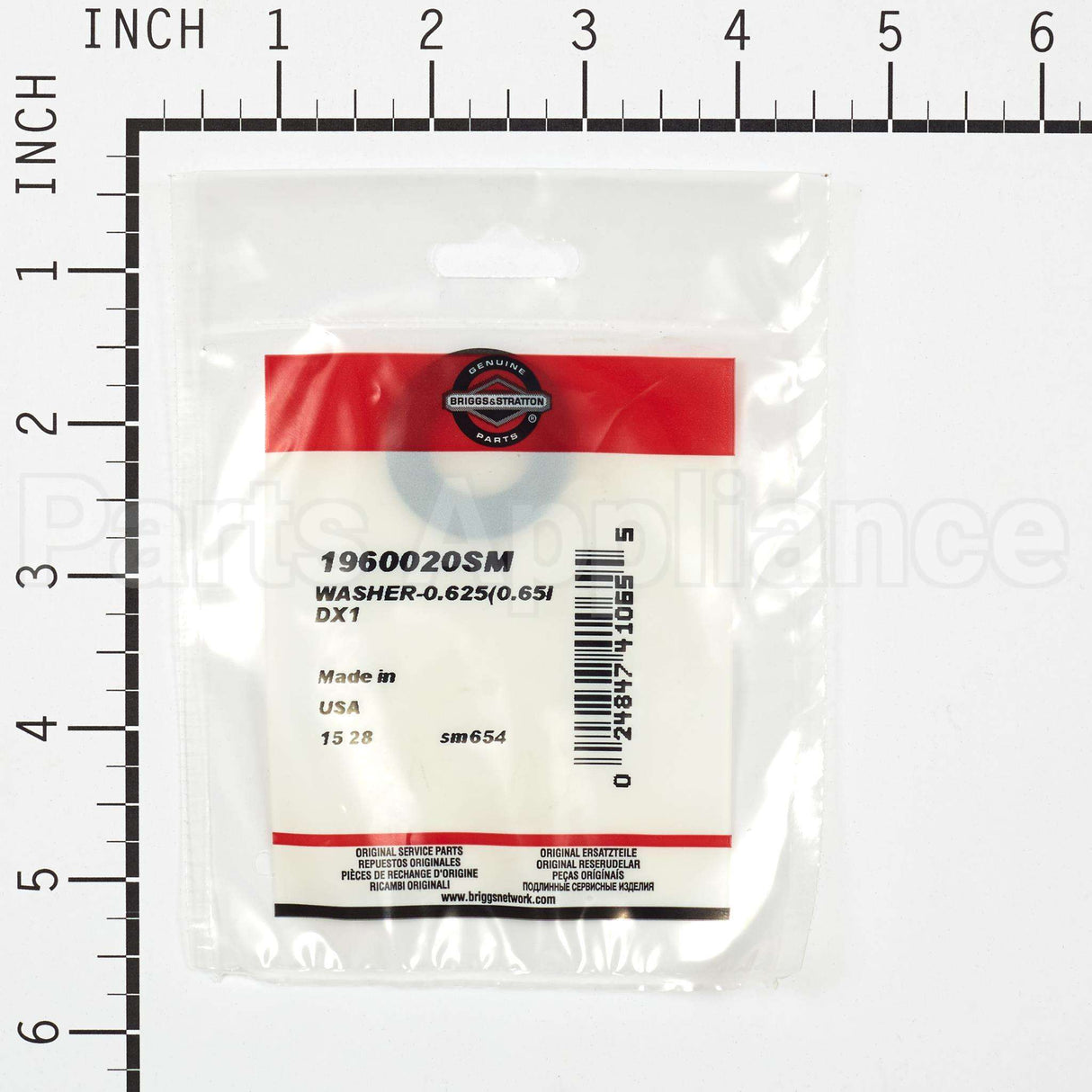 1960020SM Briggs & Stratton Washer-0.625(0.65Idx1