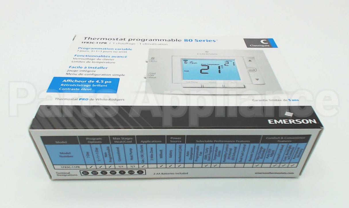 1F83C-11PR Copeland Comfort Control (White Rodgers) 1Ht/1Cl 7Day Prog Stat