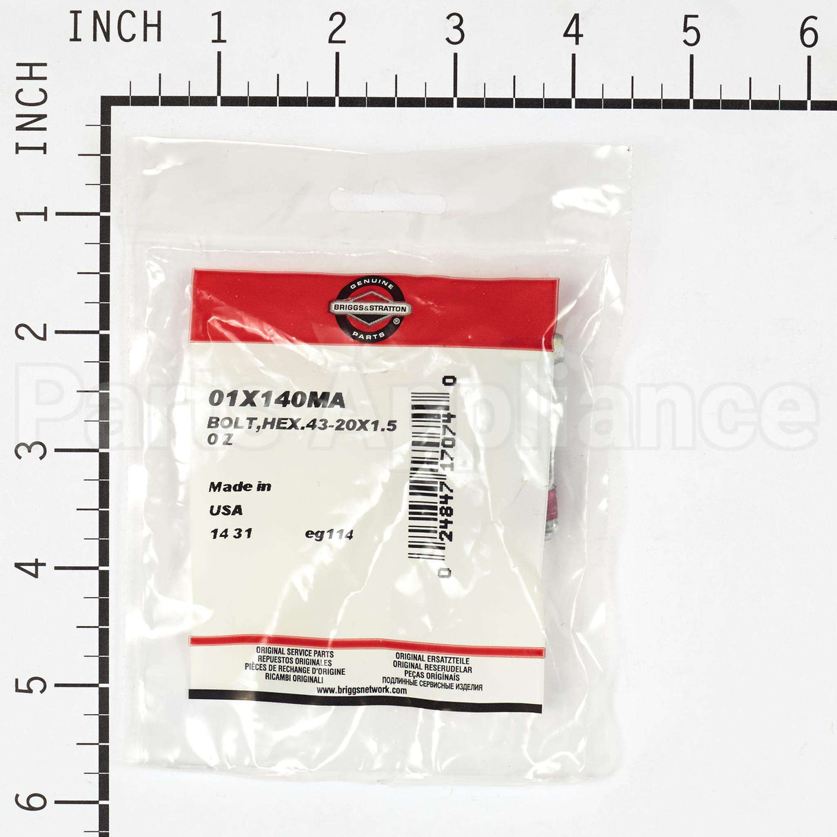 1X140MA Briggs & Stratton Bolthex.43-20X1.50 Z
