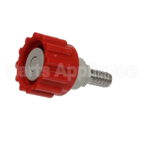 20-1104-20 Lancer Bib Connector, Ss 3/8 Barb,Red