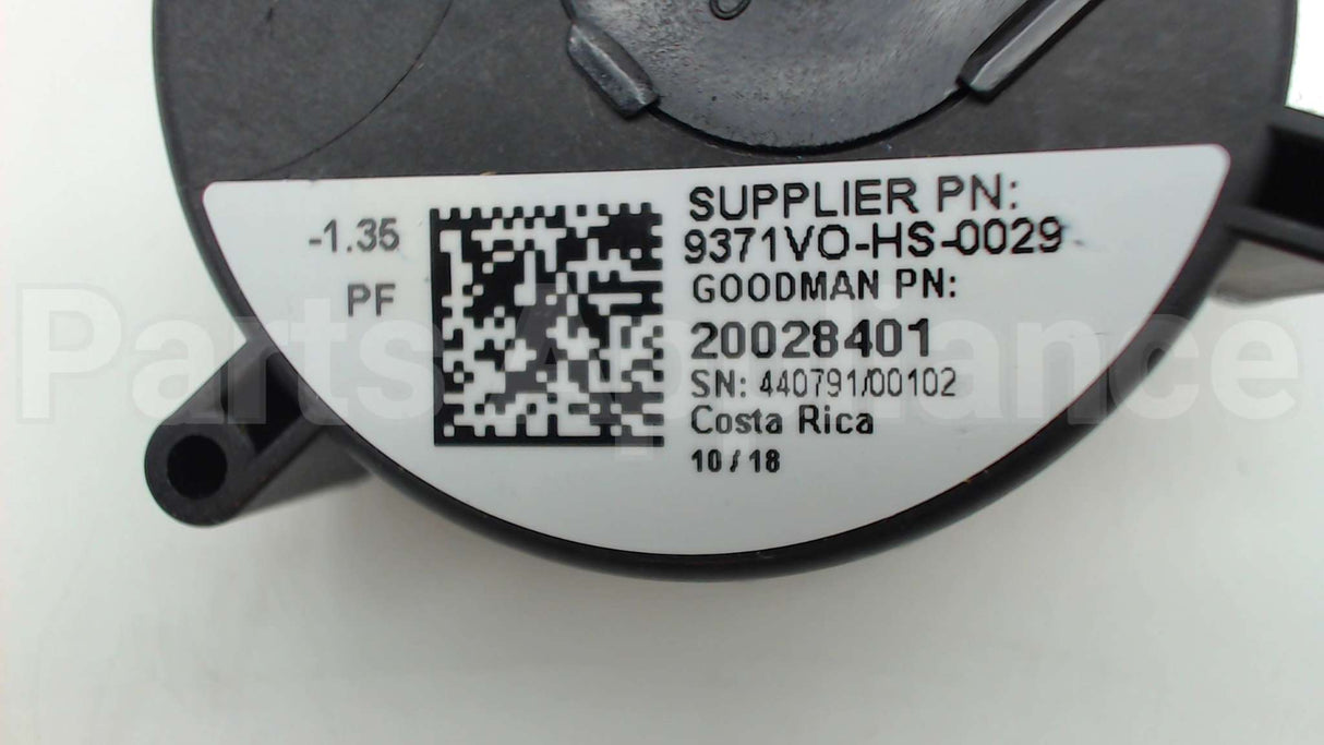 20028401 Amana-Goodman -1.35"Wc Spst Pressure Switch