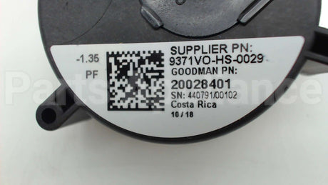 20028401 Amana-Goodman -1.35"Wc Spst Pressure Switch