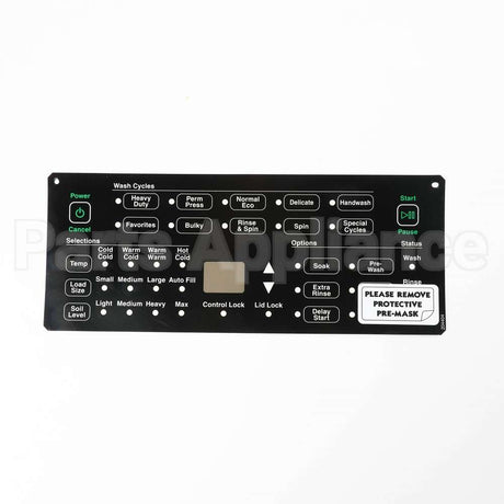 204404 Speed Queen Overlay,Control Tlw Rc H4 Hec Black