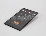 21112.1000 Bunn Panel Assembly, W/Indicator Lamps