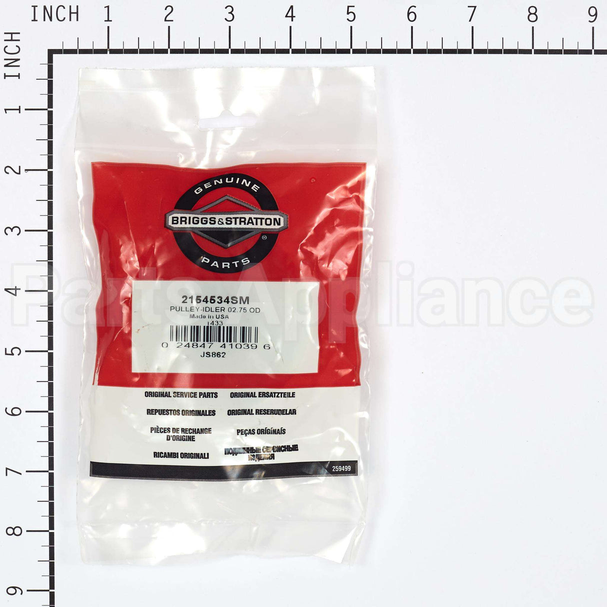 2154534SM Briggs & Stratton Pulley-Idler 02.75 Od