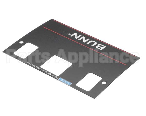 21667.0001 Bunn Decal,Control-W/O Brew Lockou