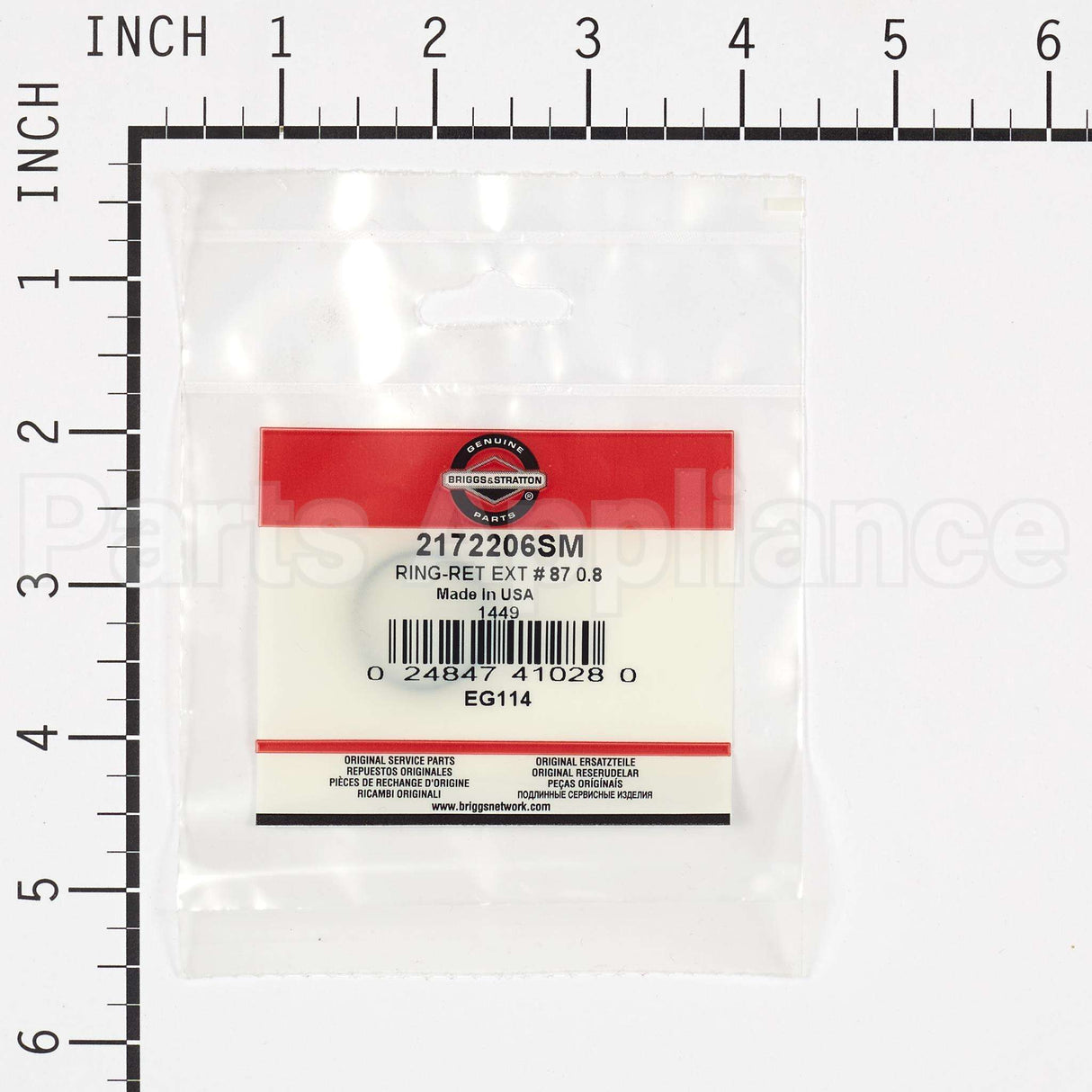 2172206SM Briggs & Stratton Ring-Ret Ext # 87 0.8