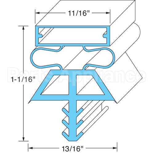 225171075 Compatible Kolpak Door Gasket - Lh, 38" X 78"