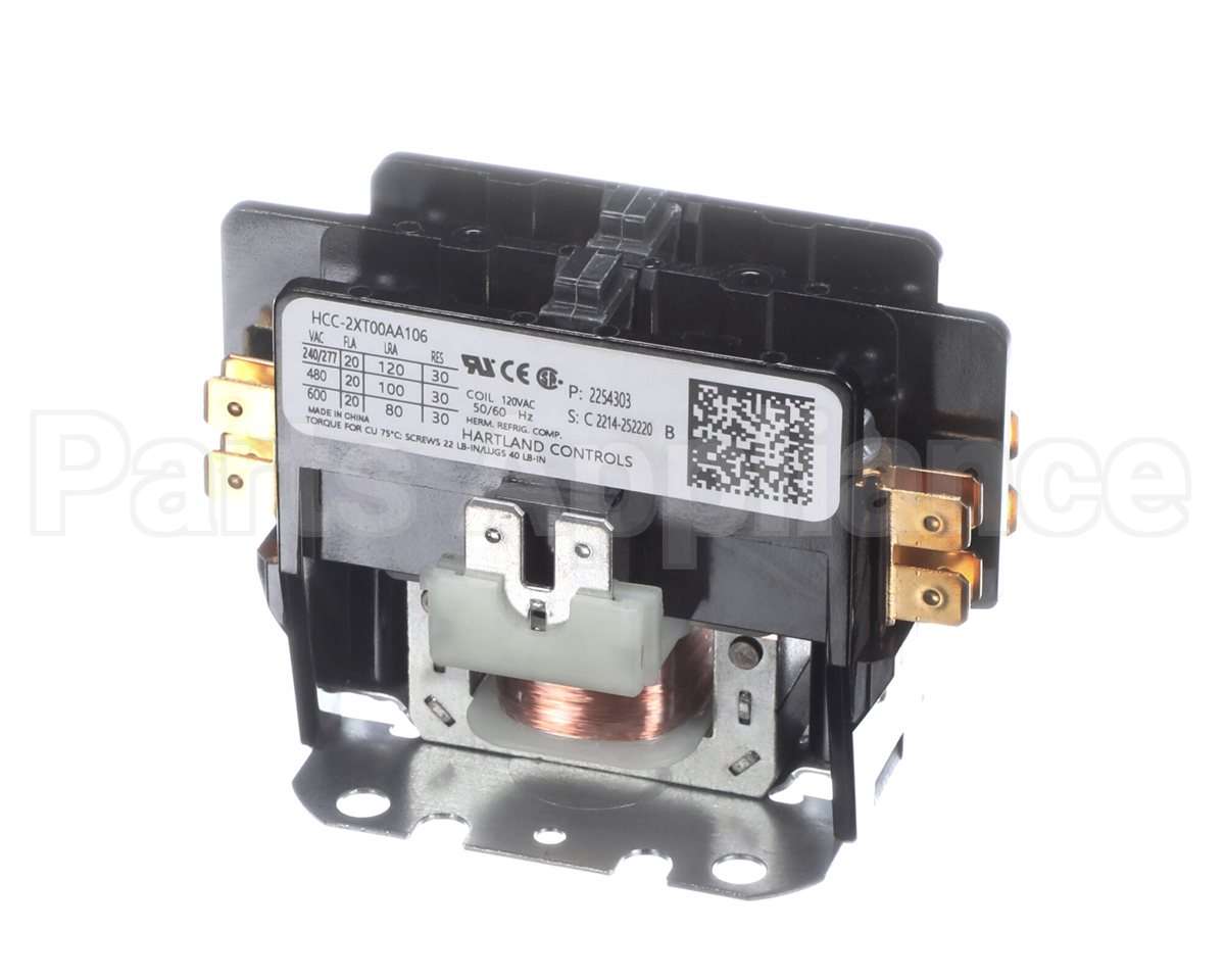 2254303 Heatcraft Refrigeration Contactor 20Amp 2Pole 115/60/1