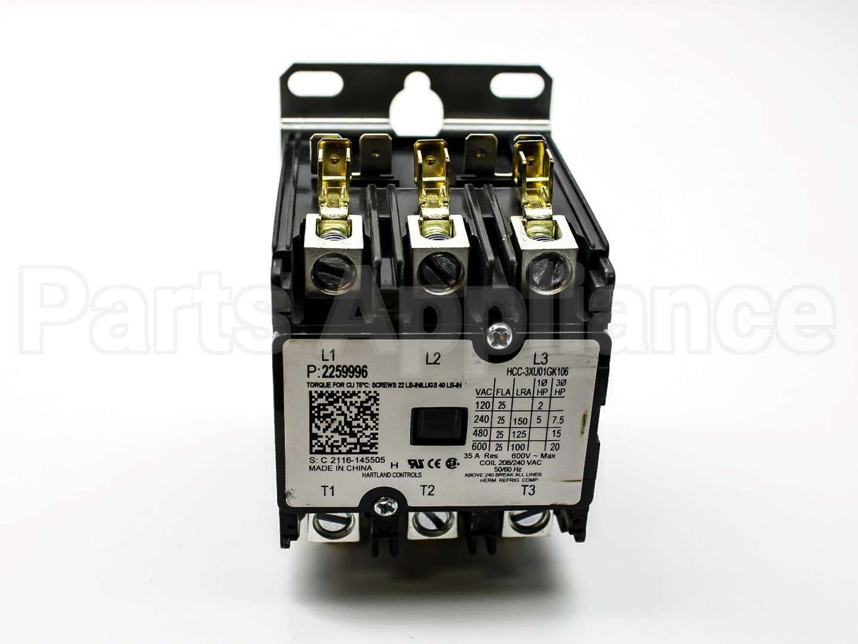 2259996 Heatcraft Refrigeration 208-240V 25Amp 3Pole Contactor