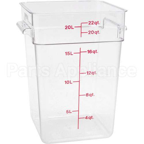 22SFSCW135 Compatible Cambro Container Sq Clear 22Qt