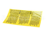 23317 Ultrafryer Decal, Instruction Gas Fryr Se