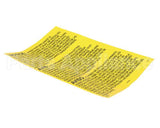 23317 Ultrafryer Decal, Instruction Gas Fryr Se