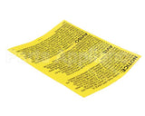 23317 Ultrafryer Decal, Instruction Gas Fryr Se