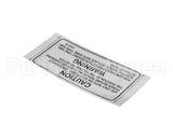 23A318 Ultrafryer Decal, Warning 250V Fuse Note