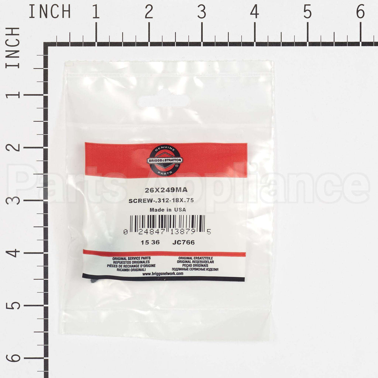 26X249MA Briggs & Stratton Screw-.312-18X.75