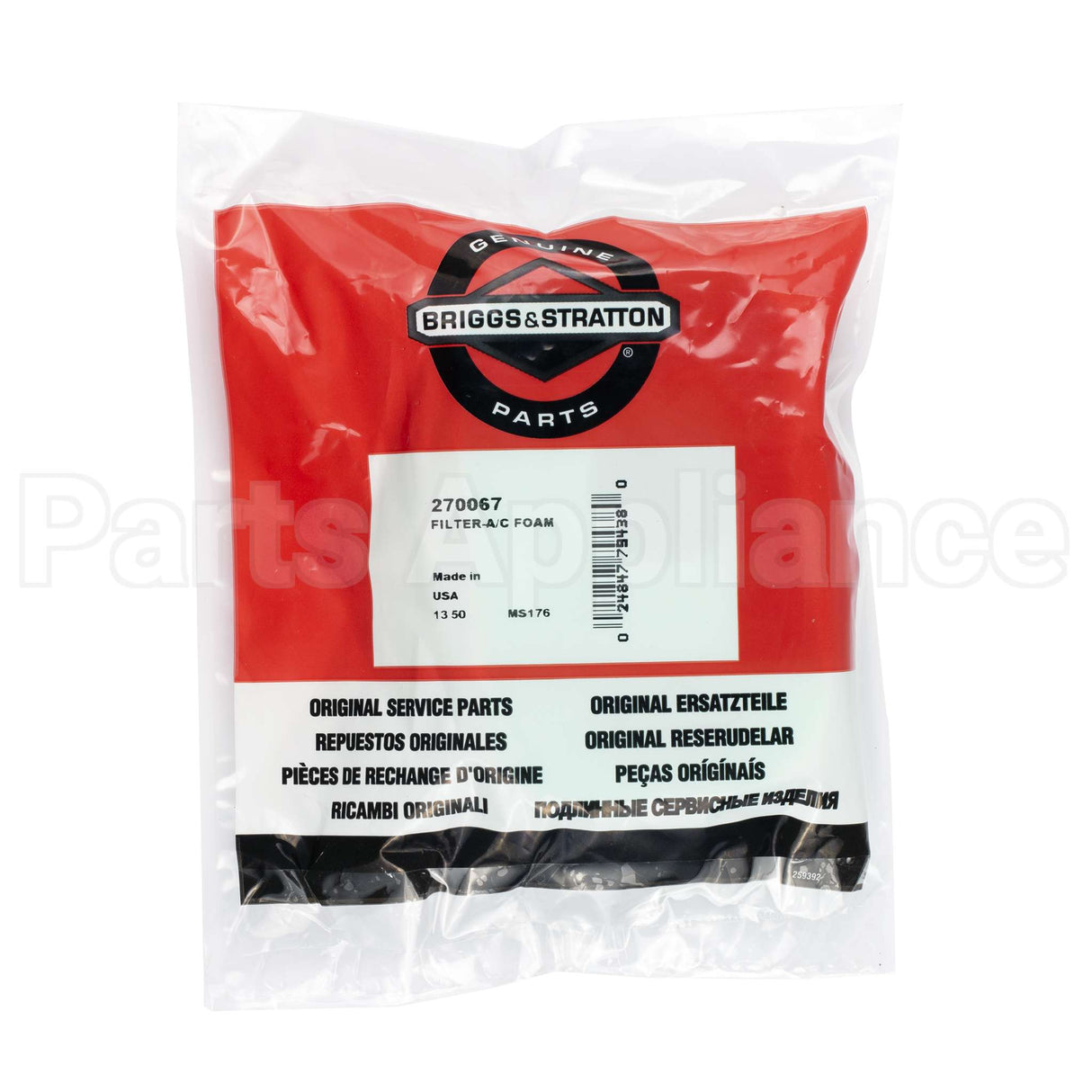 270067 Briggs & Stratton Filter-A/C Foam
