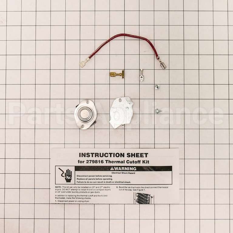 279816 Whirlpool Dryer Thermal Cut-Off Kit