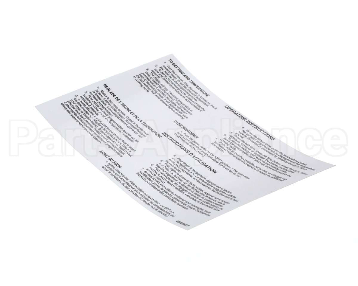 2802543 Lincoln Label Oper 2''Gas