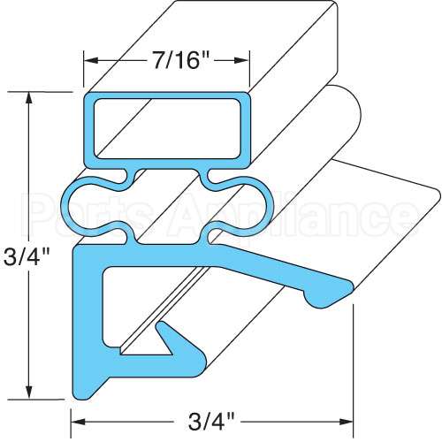 280984-5 Compatible Traulsen Door Gasket 24 1/2" X 25 1/2"