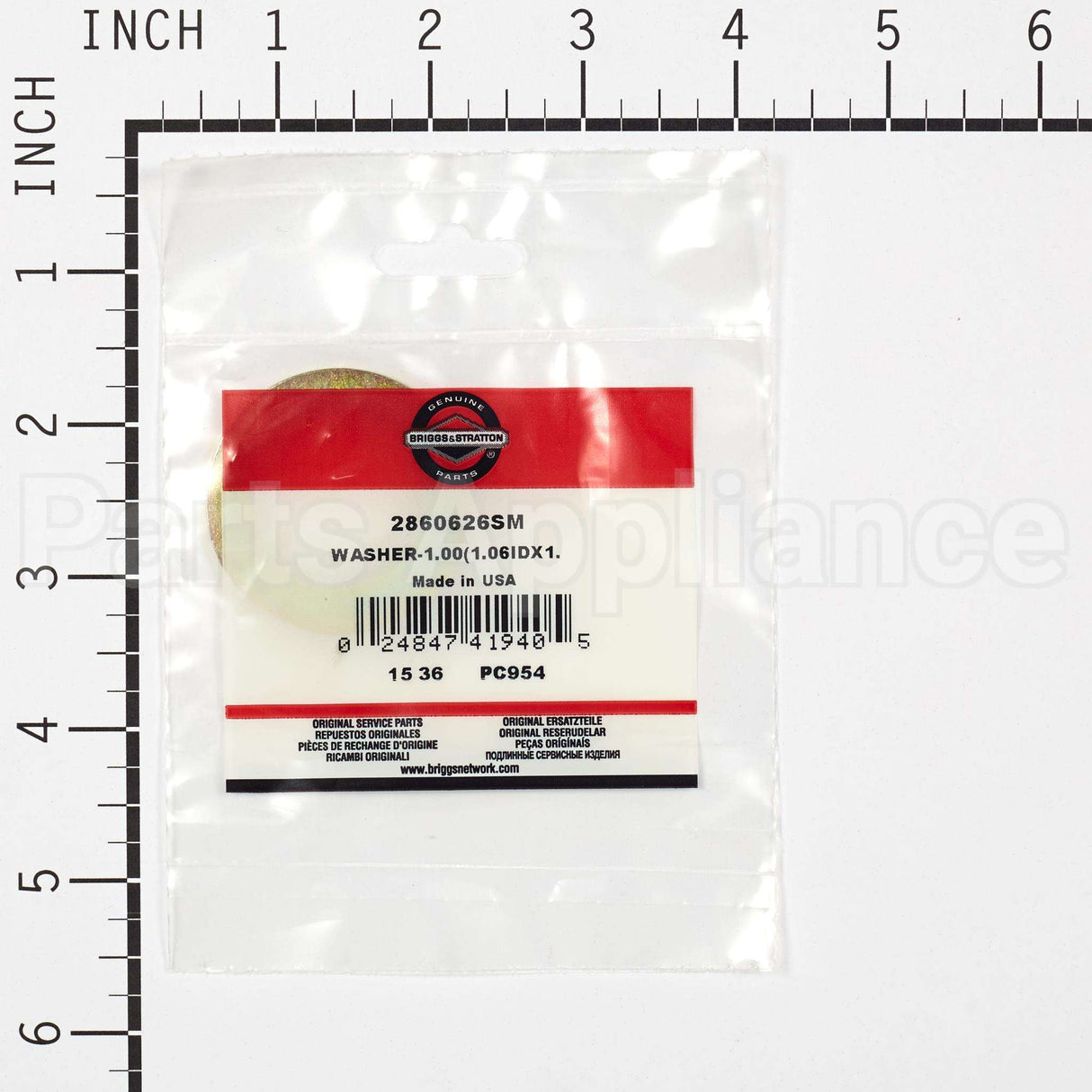 2860626SM Briggs & Stratton Washer-1.00(1.06Idx1.