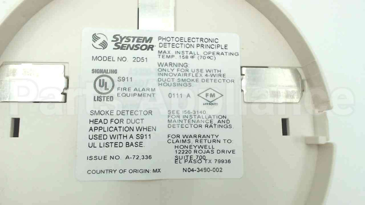 2D51 System Sensor Sensor-For D4120 Detector