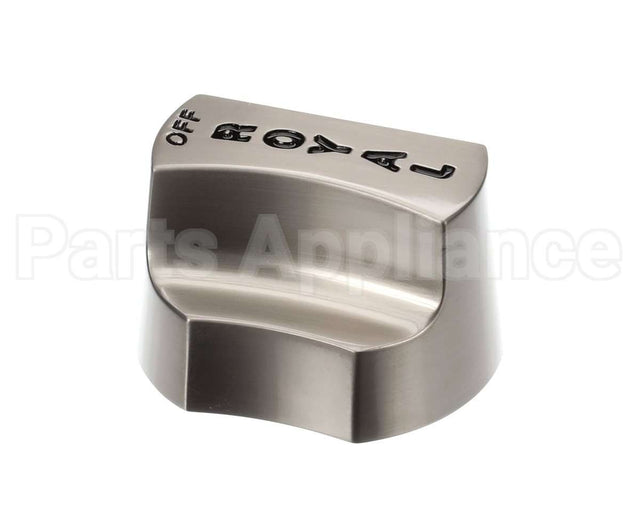 3095 Royal Range Nickel Plate Knob W/Black Letters