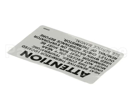 324594 Stoelting Decal Attention Heat Sensitive